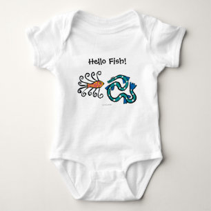 Colourful Illustrated Fish Friends Baby Bodysuit