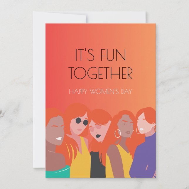 Colourful Illustrated Modern Women's Day Card (Front)