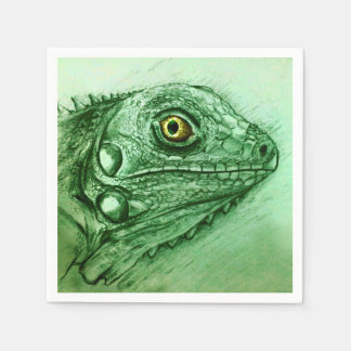Colourful illustrated set of napkins - Iguana