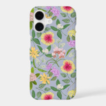 Colourful Illustrated Tropical Flowers Pattern