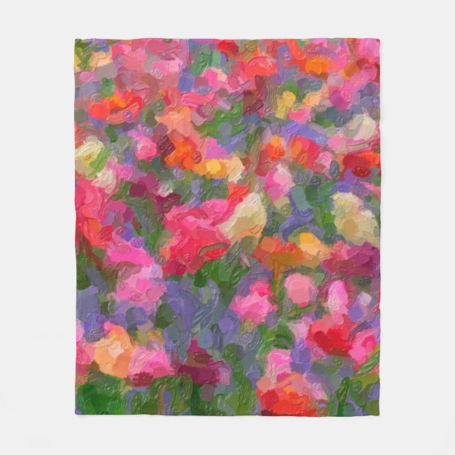 Colourful illustration background with different t fleece blanket (Front)