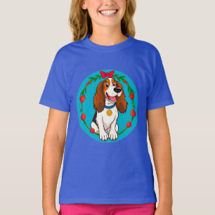 Colourful Illustration of Happy Dog Sitting T-Shirt