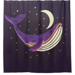 Colourful illustration portrait of cute whale in s