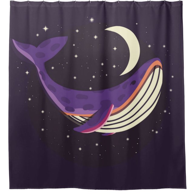 Colourful illustration portrait of cute whale in s (Front)