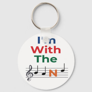 Colourful I'm With The Band Music Notes Music humo Keychain
