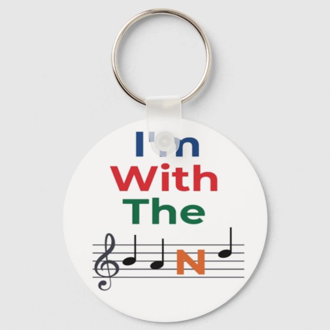 Colourful I'm With The Band Music Notes Music humo Keychain (Front)