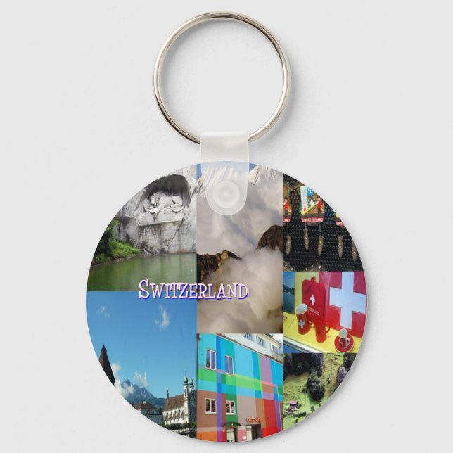 Colourful Images of Switzerland by Celeste Sheffey Keychain (Front)