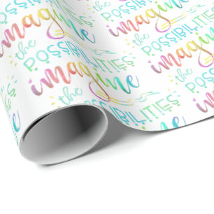 Colourful IMAGINE THE POSSIBILITIES Graduation Wrapping Paper