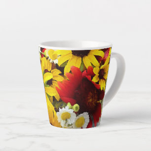 Colourful Impressionist Style Wildflower Art Latte Mug