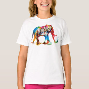 Colourful India Elephant Vintage Travel Love T-Shirt