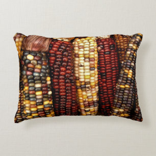 Colourful Indian Corn Kernels Photo Accent Pillow