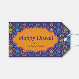 Colourful Indian Pattern Diwali Gift Tags