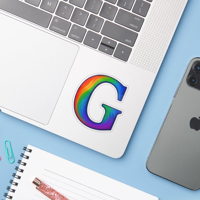 Colourful Initial Alphabet Letter G (Laptop w/ iPhone)