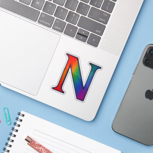 Colourful Initial Alphabet Letter N