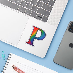 Colourful Initial Alphabet Letter P