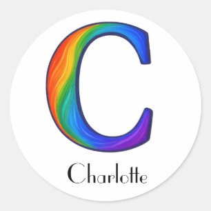 Colourful Initial Letter C Sticker