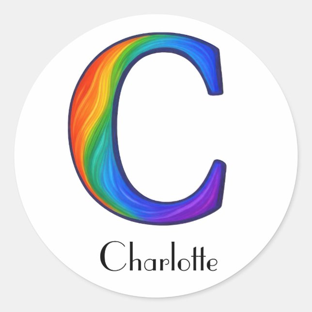 Colourful Initial Letter C Sticker (Front)