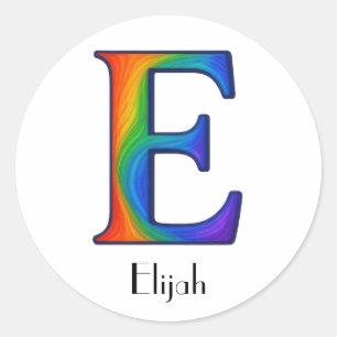 Colourful Initial Letter E Sticker