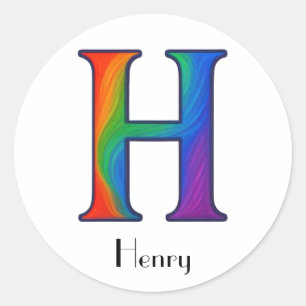 Colourful Initial Letter H Sticker