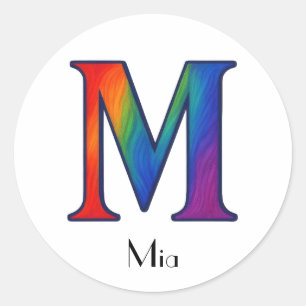 Colourful Initial Letter M Sticker