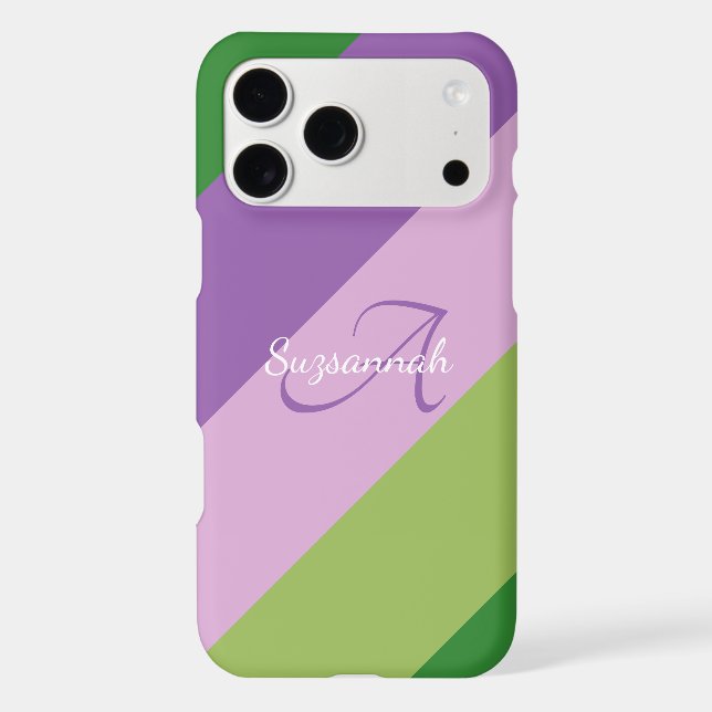 Colourful Initial Letter Monogram & Diagonal Strip (Back)