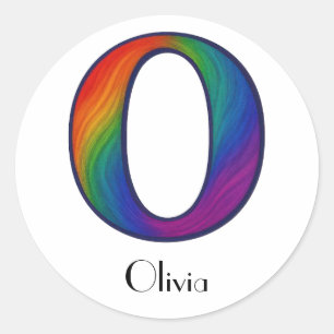 Colourful Initial Letter O Sticker