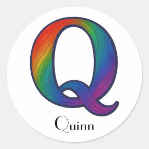 Colourful Initial Letter Q Sticker