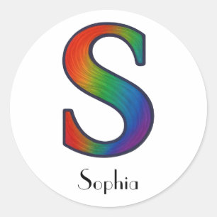 Colourful Initial Letter S Sticker