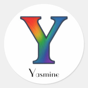 Colourful Initial Letter Y Sticker