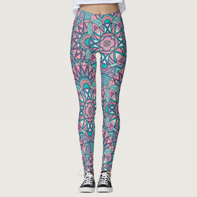 Colourful Ink Art for your legs! Leggings (Front)