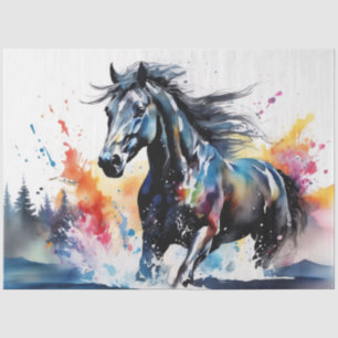 Colourful Ink Blot Horse Tissue Paper