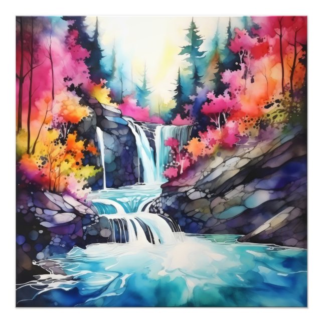 Colourful Ink Landscape Photo Print (Front)