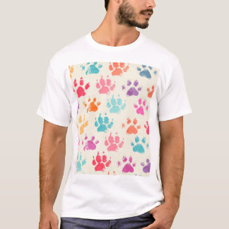 Colourful ink, messy dog paws T-Shirt