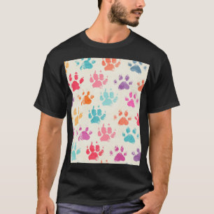 Colourful ink, messy dog paws T-Shirt