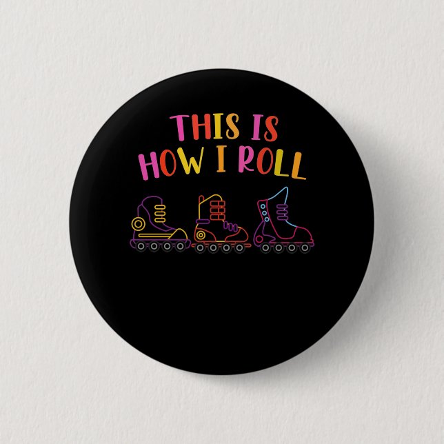 Colourful Inline Skates Roller Skate Inline Skater 2 Inch Round Button (Front)