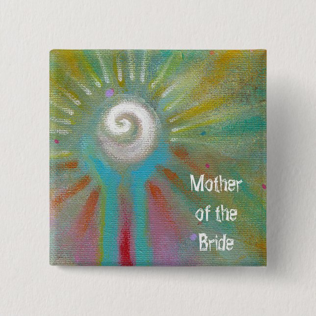 Colourful inspirational abstract art customize you 2 inch square button (Front)