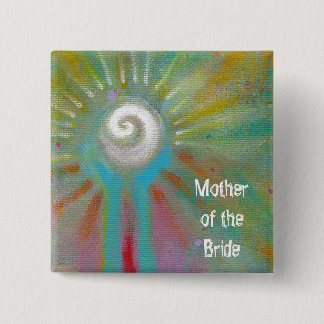 Colourful inspirational abstract art customize you 2 inch square button