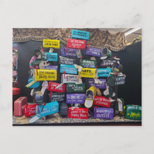 Colourful Inspirational Mailboxes Family Shopping Postcard