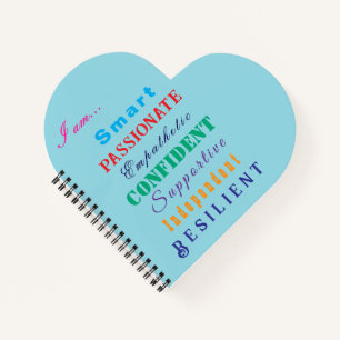 Colourful Inspirational "Qualities of Great Women" Notebook
