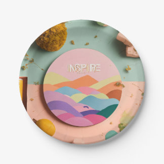 Colourful Inspire Design Plate" Paper Plate
