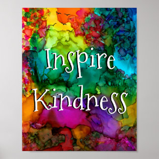 Colourful Inspire Kindness Typography Poster