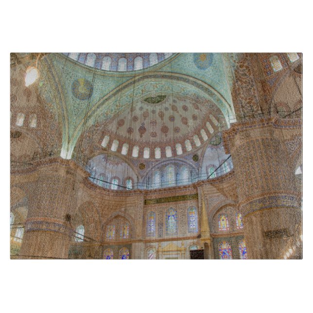 Colourful interior domed ceiling of Blue Mosque Cutting Board (Front)