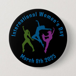 Colourful International Women's Day Button