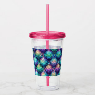 Colourful/iridescent aquatic scales acrylic tumbler