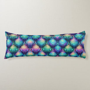 Colourful/iridescent aquatic scales body pillow