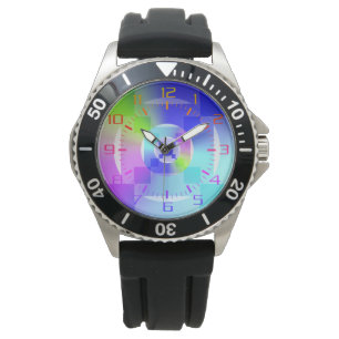 Colourful Iridescent Rainbow Good Vibes Gradient Watch