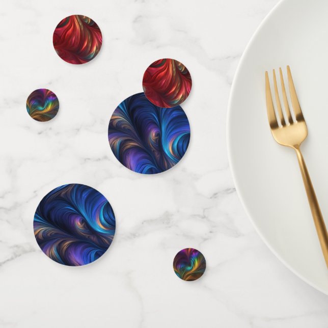 Colourful Iridescent Swirl Patterns Confetti (Group)
