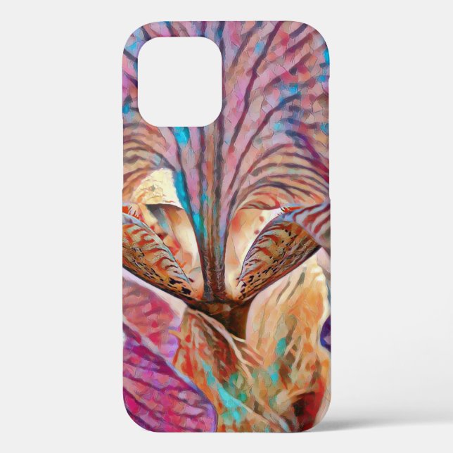 Colourful Iris Flower Abstract Art Phone Case (Back)