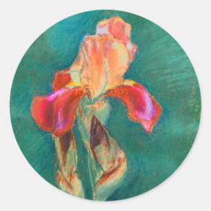 Colourful Iris Flower Classic Round Sticker
