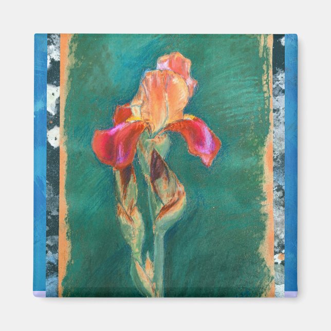 Colourful Iris Flower Magnet (Front)